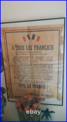 Introuvable Musee Affiche Appel Du 18 Juin Originale General De Gaulle Ffl Ffi