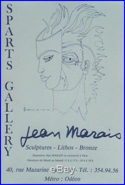 JEAN MARAIS HISTOIRES DE MA VIE / EXPO 1975 Affiche originale entoilée