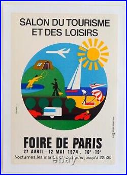 Jacques Auriac Foire De Paris Affiche Originale Entoilée Très Rare 1974