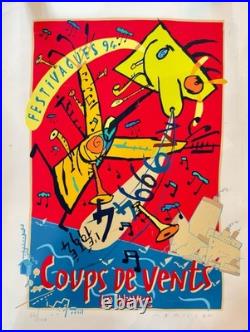 Javier Mariscal Coup de Vents Le Havre 1994 Affiche signée n°66/100 80×60