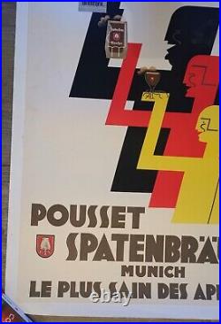 Jean Carlu ancienne affiche biere Pousset Spatenbrau le plus sain des apéritifs