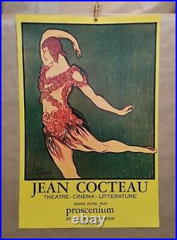 Jean Cocteau Proscenium Théâtre Cinéma Paris Affiche Poster Original