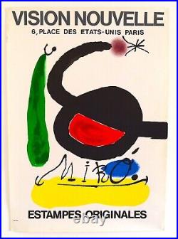 Joan Miro Vision Nouvelle Affiche Originale D'exposition -très Rare 1967