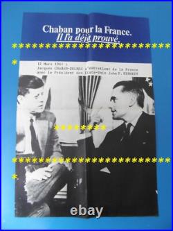 John F. Kennedy Affiche Jacques Chaban Delmas Avec John F. Kennedy En 1961