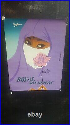 Jolie Affiche Royal Air Maroc 65x50cm Lithographie Vers 1965