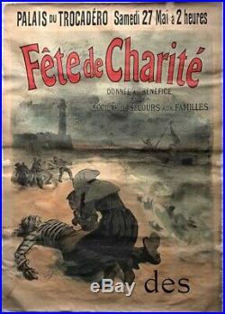 Jules Chéret Affiche original Fête de la Charité Atelier Chèret 1893