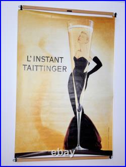L'Instant Taittinger Affiche Publicitaire Champagne Vintage 175x120 1988