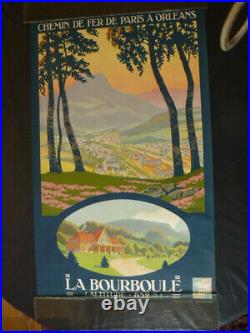 LA BOURBOULE AFFICHE ANCIENNE de 1933 Chemin de Fer de Paris à Orléans