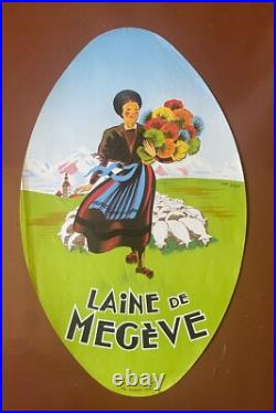 LAINE DE MEGÈVE AFFICHE ORIGINALE 1950 (45/28 ovale)