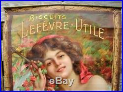 LEFEVRE UTILE Biscuits LU Nantes Affiche ancienne signée Enjolras 1909
