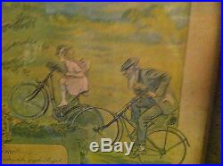 LITHOGRAPHIE AFFICHE ANCIENNE DIPLOME CYCLES PEUGEOT 1921 MAURICE NEUMONT