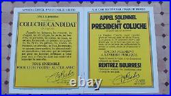 LOT 4 AFFICHES ORIGINALES Présidentielle Coluche 1981 NEUF