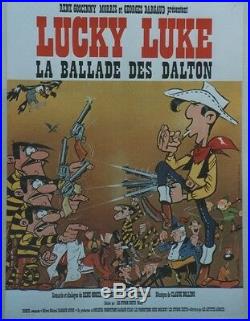 LUCKY LUKE LA BALLADE DES DALTONS Affiche originale entoilée MORRIS 1976