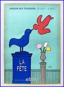 La Fête Au jardin des Tuileries par R. Savignac Affiche lithographiée originale