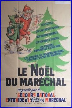 Le Noël du Maréchal Affiche illustrée daprès Germaine Bouret / 1941 / Pétain