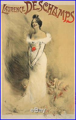 Leandre Affiche Ancienne Laurence Deschamps Cabaret Theatre CI 1900