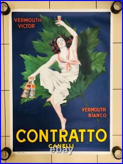 Leonetto Cappiello, Environ 1970 CONTRAT CANELLI Affiche Vintage Originale