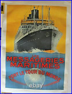Les Messageries Maritimes / lot de 2 affiches signé SANDY HOOK