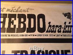 Lhebdo Hara-kiri Numéro 94 Du 16/11/1970 Bal Tragique a Colombey 1 Mort