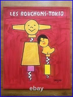 Lithographie originale Les Bouchons Tokio 1999 Savignac