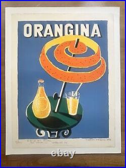 Lithographie originale Orangina 1976 numérotée et dédicacée par Villemot