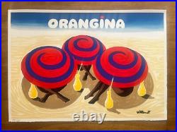 Lithographie originale numérotée Les 3 Parasols 2002 Bernard Villemot