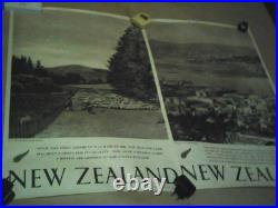 Lot 2Affiches anciennes NewZealand printed in England 50x76cm.très bons états