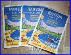 Lot 3 Affiches anciennes Originals Posters Lac De NANTUA Tourisme