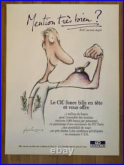 Lot 7 affiches originales CIC années 80 Desclozeaux