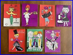 Lot 7 cartes postales illustrées par Lefor Openo années 60