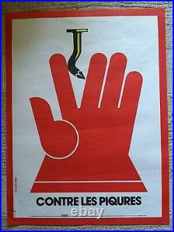 Lot de 10 affiches anciennes prévention/original posters Chadebec Vuillamy 1970