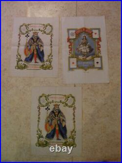 Lot de 3 affiches originales vers 1890 jeux de cartes bp grimaud roi reine