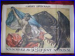 Lot de 6 affiches anciennes originales Emprunt Crédit national Guerre 14 18
