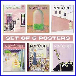 Lot de 6 affiches du magazine New Yorker Affiche esthétique pour décoration