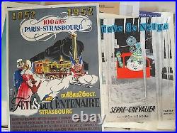Lot de 7 affiches anciennes/original travel posters litho PLM Revard 1930-1960