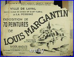 Louis MARGANTIN Laval La Perrine Affiche originale expo de 1939 dédicacée signée