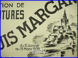Louis MARGANTIN Laval La Perrine Affiche originale expo de 1939 dédicacée signée