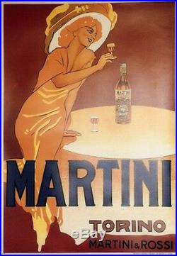MARTINI Affiche originale entoilée typo vers 1960 73x103cm