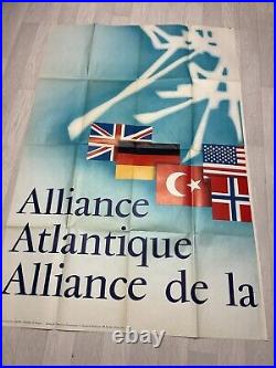 MATHIEU Affiche Format 300X200! Anniversaire OTAN NATO 1969 PERFECT Très Rare