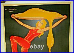 MIEL ALPHANDERY / affiche entoilé signe Gaston GORDE 1932