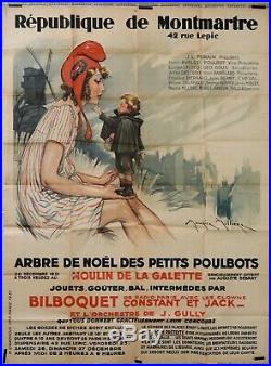 MILLIERE Maurice 1931 arbre de noel des petits poulbots Montmartre affiche