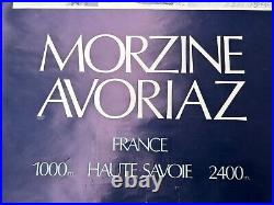 MORZINE AVORIAZ FRANCE 1000M-2400M HAUTE SAVOIE Affiche originale 1975