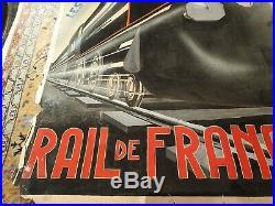 Maquette affiche ancienne Rail de France style Cassandre