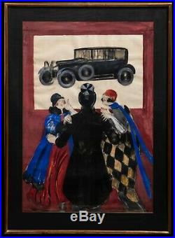 Maquette d'Affiche Originale Leonetto Cappiello Studebaker Automobile 1924