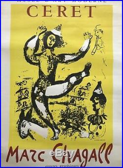 Marc Chagall Affiche Lithographie 1968 Exposition Céret Mourlot Sorlier 2000 Ex