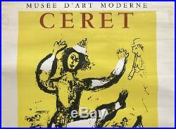 Marc Chagall Affiche Lithographie 1968 Exposition Céret Mourlot Sorlier 2000 Ex