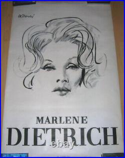 Marlene Dietrich Par Rene Bouche Aussel Imprimeur Affiche Ancienne 80 X 120 CM