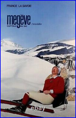 Megève l'ensoleillée capitale du ski 1967 tirage hélio 96x62 cm