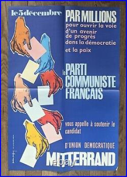 Mitterrand affiche électorale originale 1965 politique 60s politics poster P94