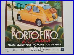 Monsieur Z Original Travel Poster Portofino e Cassis 2023 + Certificat